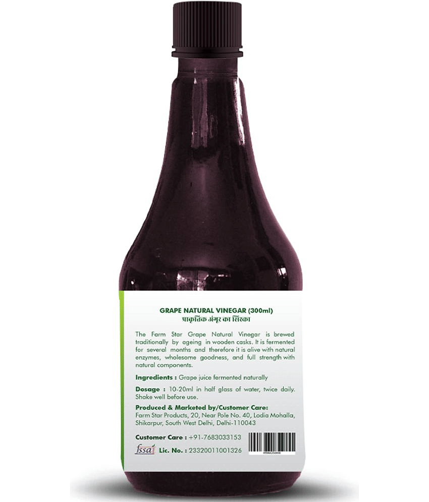 Farm Star Grape Cider Vinegar Angoor Vinegar Fermented 300 ml