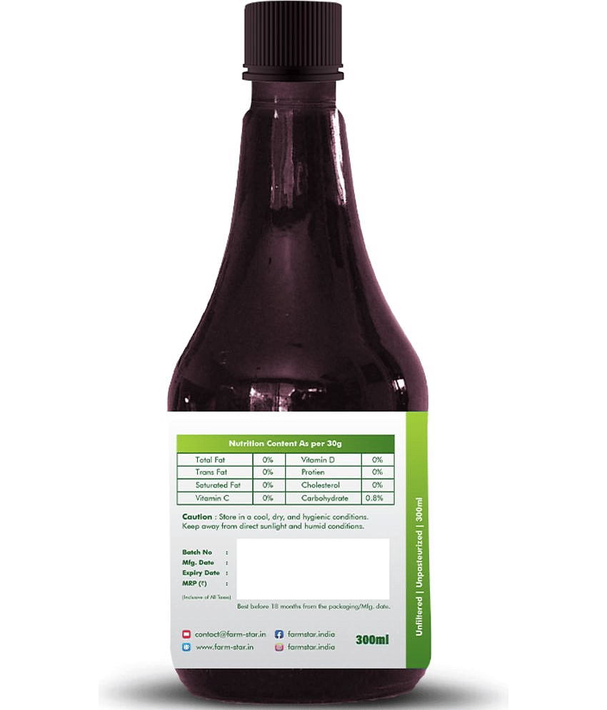 Farm Star Grape Cider Vinegar Angoor Vinegar Fermented 300 ml