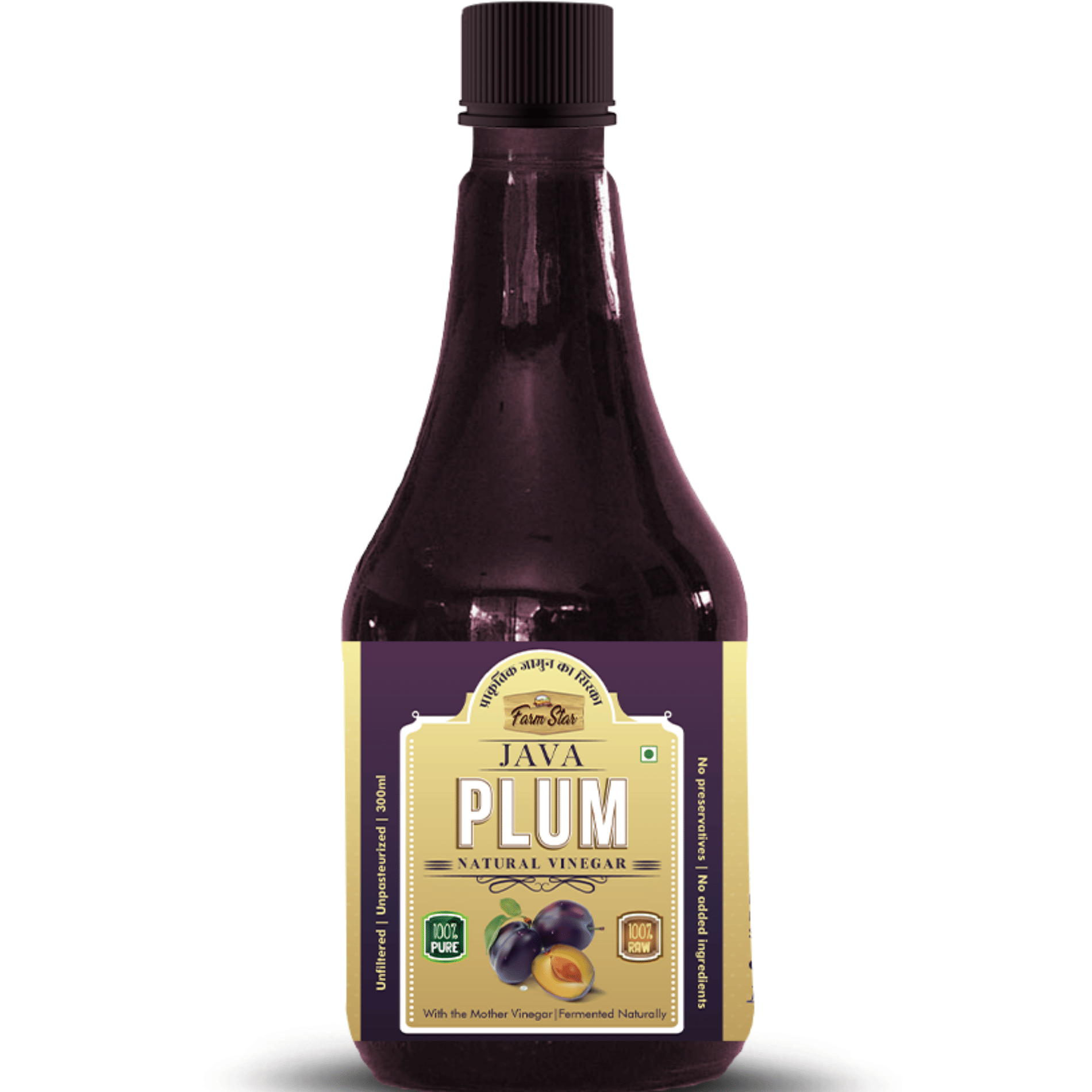 Farm Star Java Plum Cider Vinegar Jamun Vinegar Fermented 300 ml Farm Star Java Plum Cider Vinegar Jamun Vinegar Fermented 300 ml