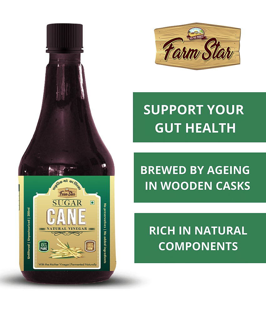 Farm Star Sugarcane Cider Vinegar Raw & Fermented 300 ml