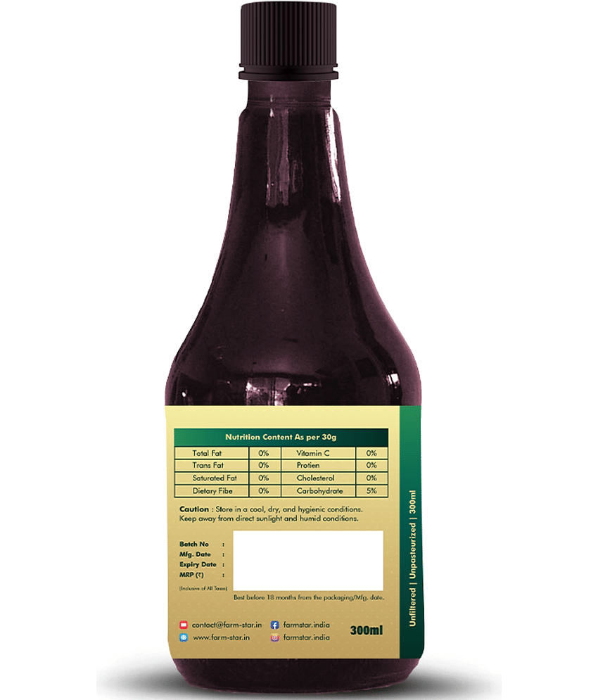 Farm Star Sugarcane Cider Vinegar Raw & Fermented 300 ml