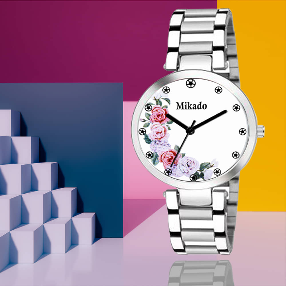 Mikado Stainless Steel Round Womens Watch