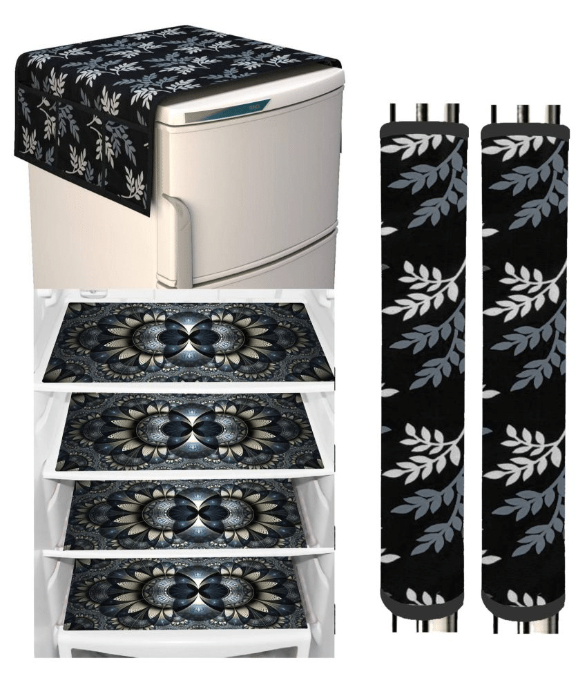 Shaphio Set Of 7 Pvc Black Fridge Top Cover, Fridge Cover Shaphio Set Of 7 Pvc Black Fridge Top Cover, Fridge Cover