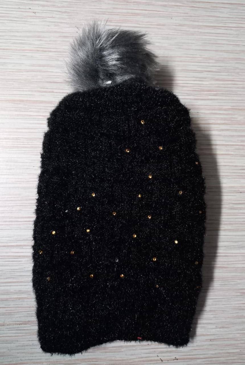 Whyme Fashion Women's Black Woollen Caps For Winter ( Pack of 1 ) Whyme Fashion Women's Black Woollen Caps For Winter ( Pack of 1 )