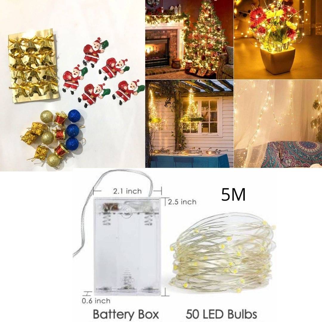     			thriftkart Christmas decoration set and String Lights