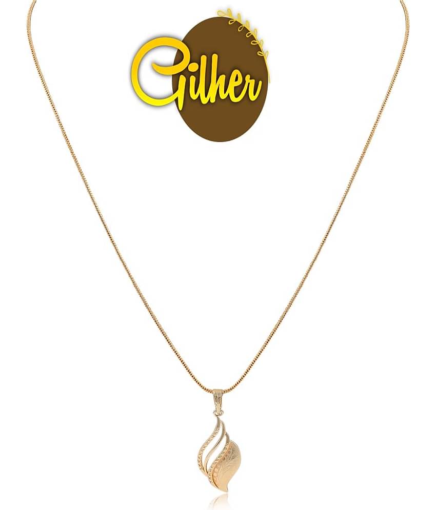 Gilher Gold Plated Daily Wear Pendant Chain +24 Inch Long For Women .