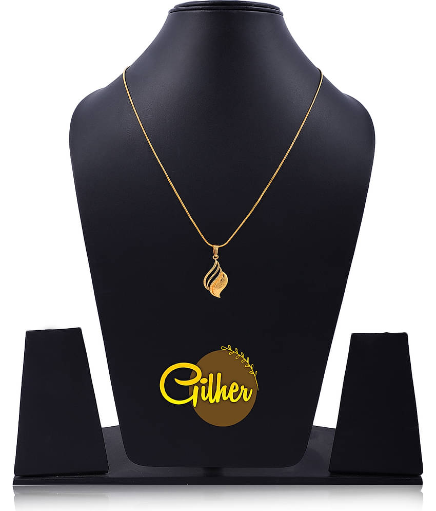Gilher Gold Plated Daily Wear Pendant Chain +24 Inch Long For Women .
