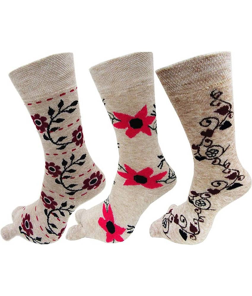 HF LUMEN - Beige Woollen Women's Ankle Length Socks ( Pack of 3 ) - Socks | Buy online on ZillyBuy
