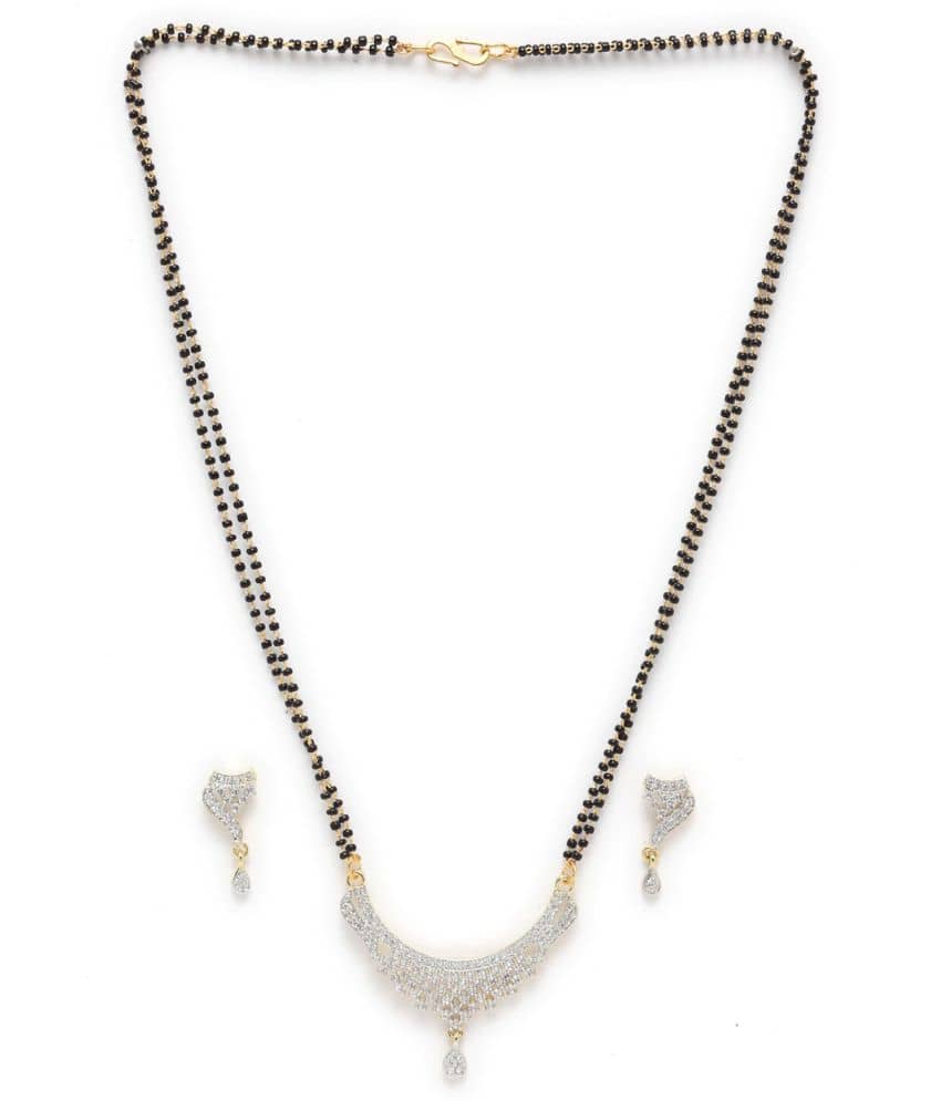 Pujvi Fashions amercian diamond Mangalsutra set for womens.