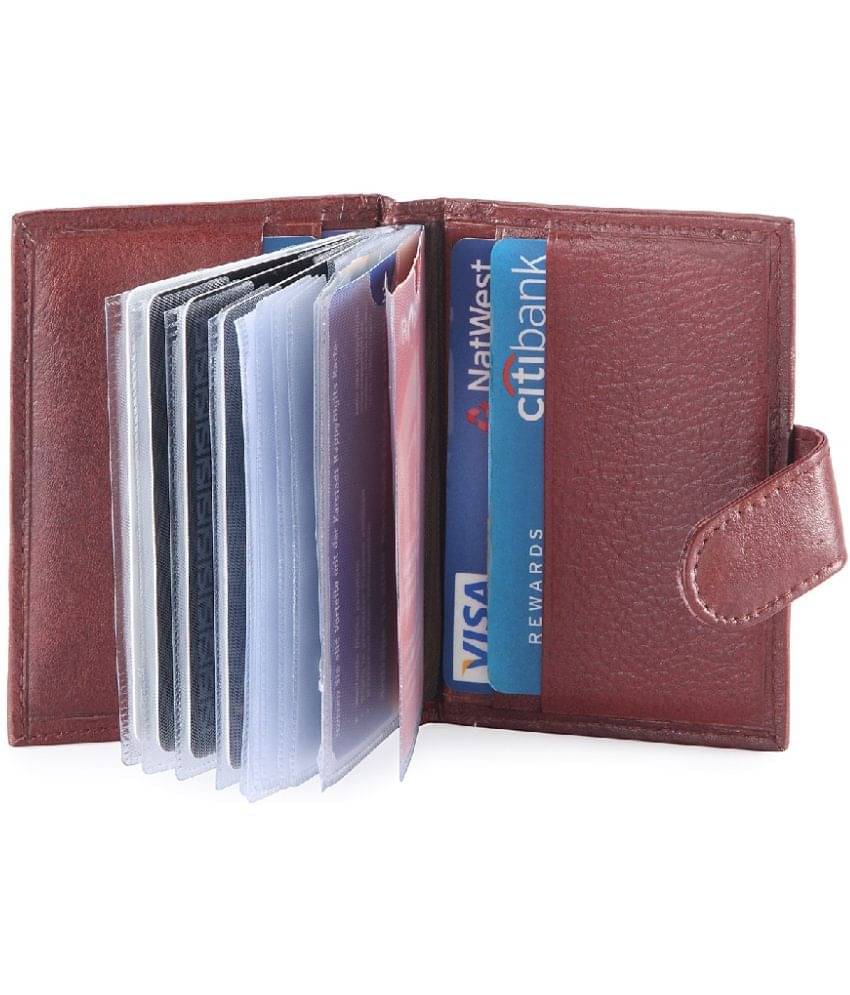 RFID Protected Genuine Brown Leather 20 Slots Card Holder RFID Protected Genuine Brown Leather 20 Slots Card Holder