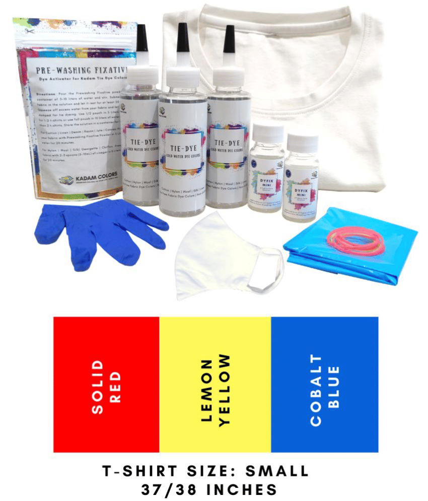     			Tie Dye Kit #2 Dawn with Small Size White T-Shirt, 100% Cotton Unisex, 180 GSM T-Shirt, Dye Activator and Color Fixative Included, Cold Fabric Dyeing