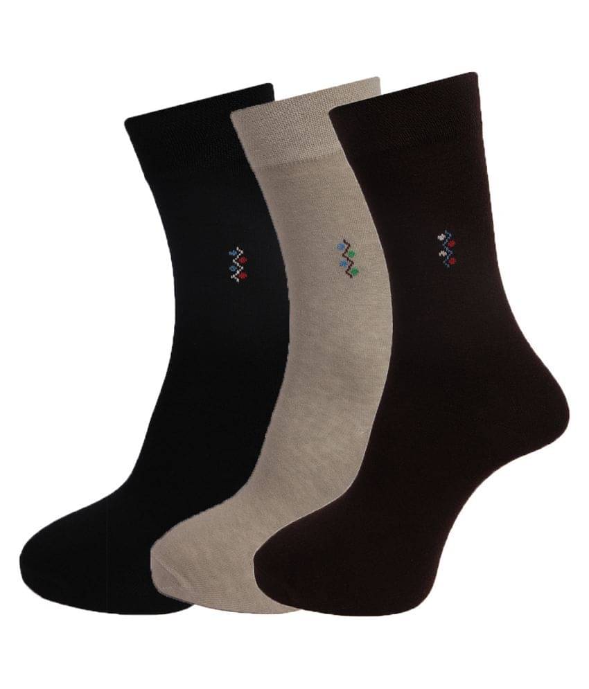 Dollar Socks - Cotton Men's Solid Multicolor Mid Length Socks ( Pack of 3 ) Dollar Socks - Cotton Men's Solid Multicolor Mid Length Socks ( Pack of 3 )