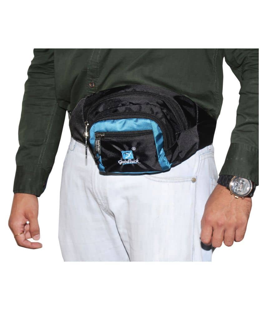 Goodluck Polyester Black Waist Pouch - Handbags | Buy online on ZillyBuy