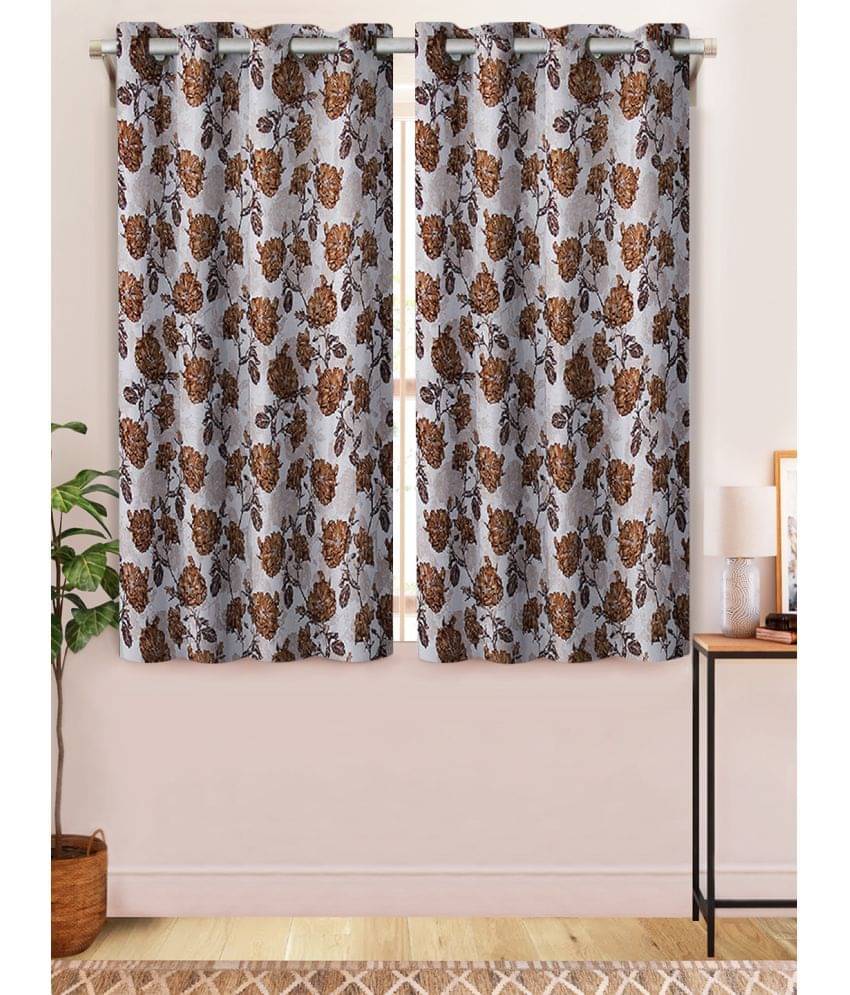 Home Candy Set of 2 Window Semi-Transparent Eyelet Polyester Brown Curtains ( 152 x 120 cm ) Home Candy Set of 2 Window Semi-Transparent Eyelet Polyester Brown Curtains ( 152 x 120 cm )
