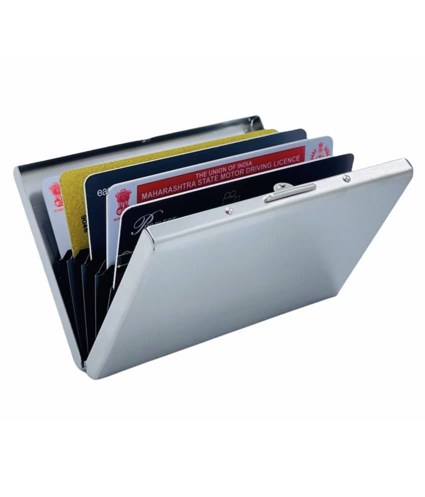 METAL CARD HOLDER WITH THE CAPACITY TO HOLD 10 CARDS (SILVER ) - Handbags | Buy online on ZillyBuy