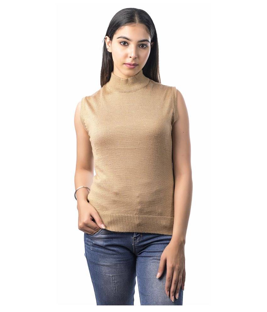 Ogarti Acrylic Beige Buttoned Cardigans - Single Ogarti Acrylic Beige Buttoned Cardigans - Single