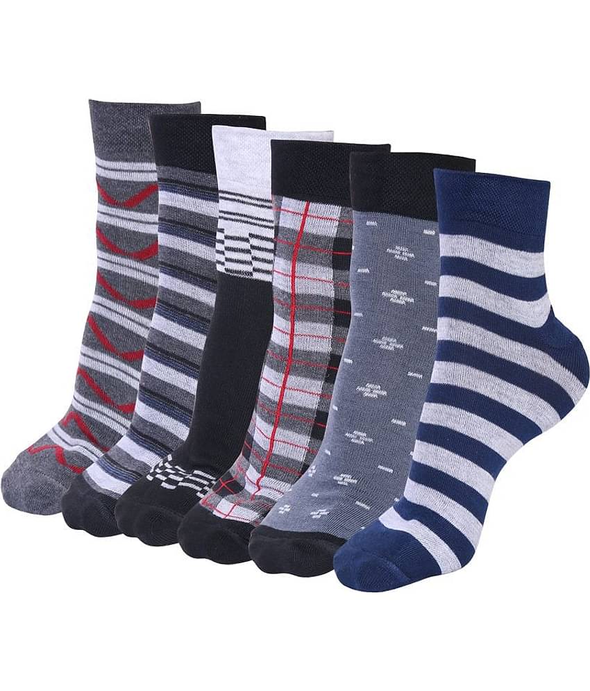 RC. ROYAL CLASS - Cotton Men's Striped Multicolor Ankle Length Socks ( Pack of 6 )