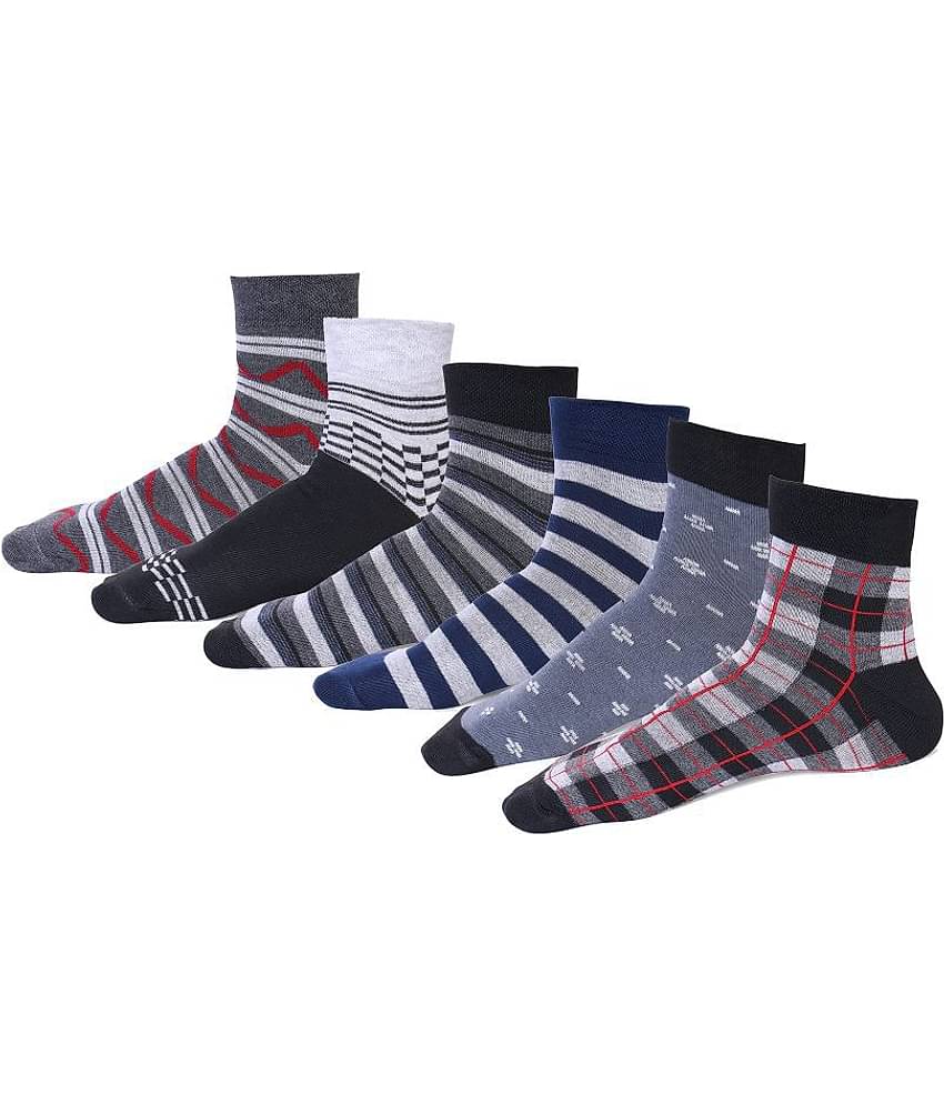 RC. ROYAL CLASS - Cotton Men's Striped Multicolor Ankle Length Socks ( Pack of 6 )