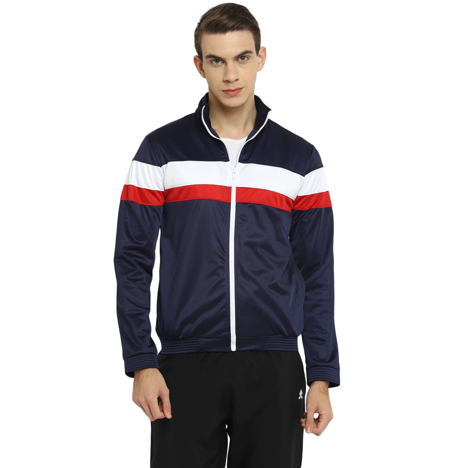     			YUUKI Navy Polyester JACKET