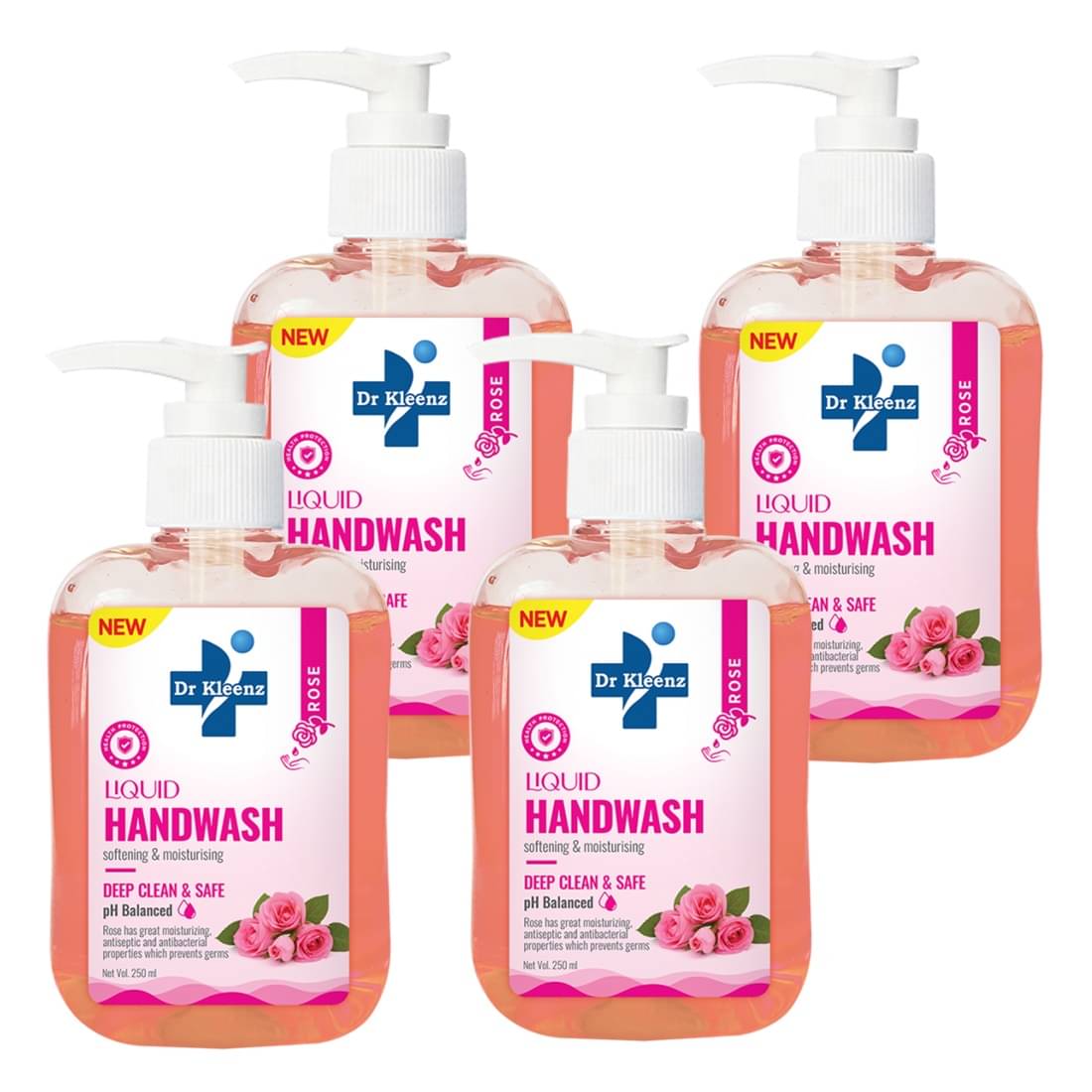     			Dr Kleenz Deep Clean & Safe Rose Hand Wash 1000 mL Pack of 4