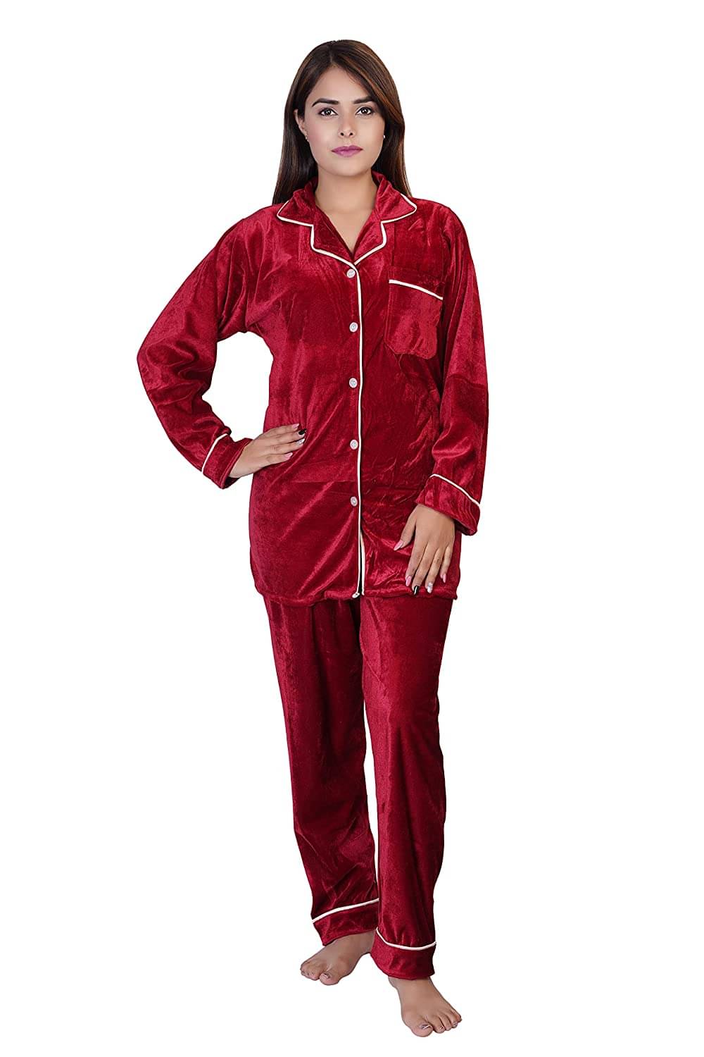     			Gutthi Cotton Nighty & Night Gowns - Red Single