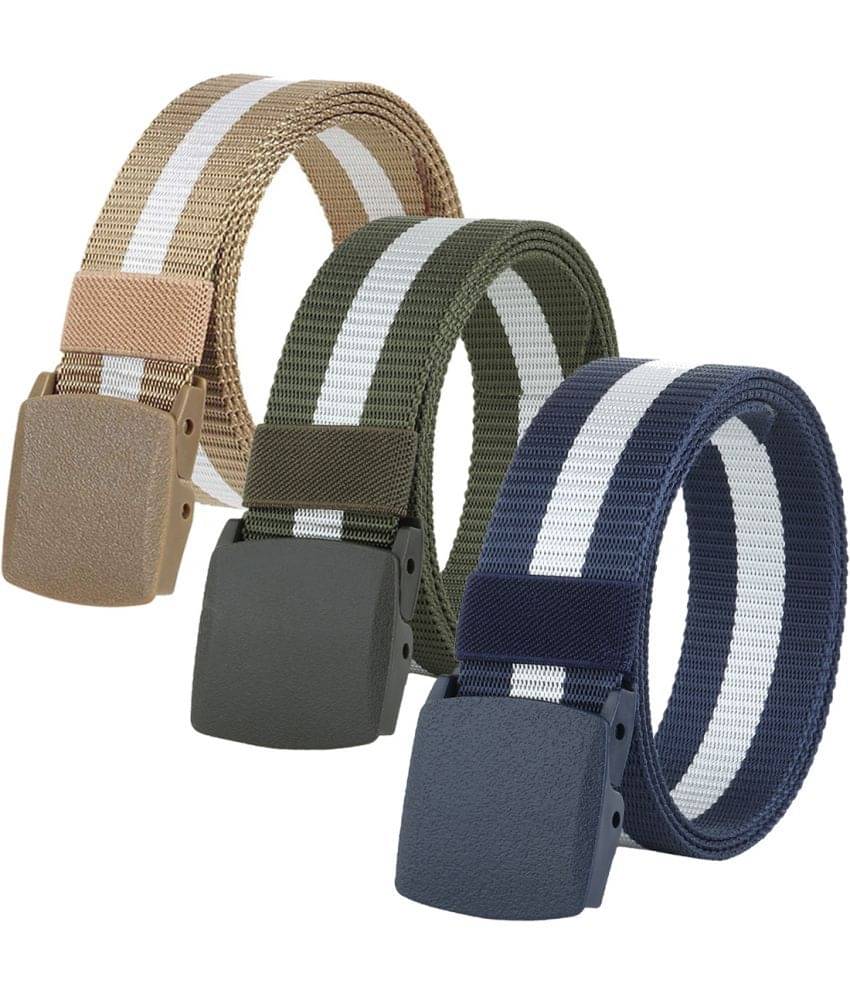 Loopa Multi Nylon Casual Belt Pack of 3     			Loopa Multi Nylon Casual Belt Pack of 3