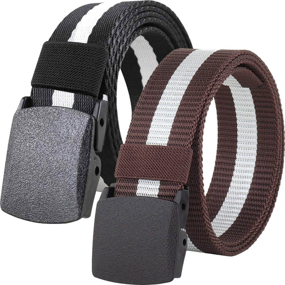     			Loopa Multi Nylon Casual Belt Pack of 2