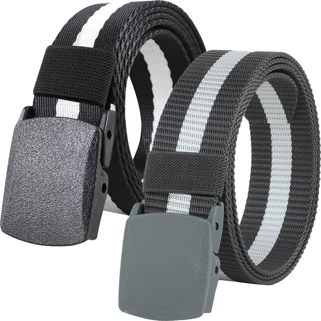     			SUNSHOPPING Multi Nylon Casual Belt Pack of 2