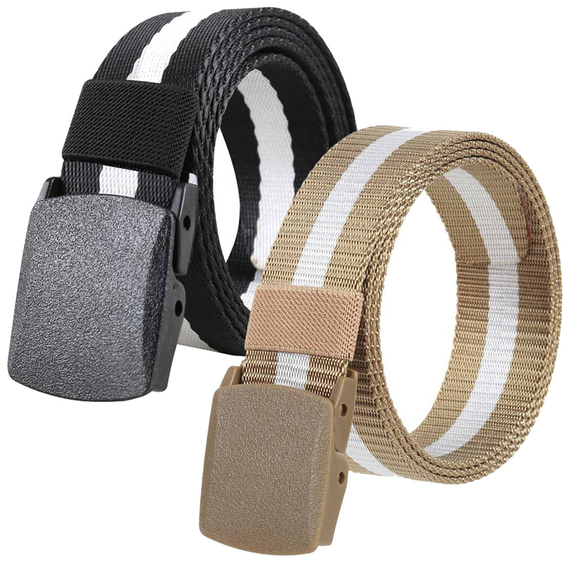     			SUNSHOPPING Multi Nylon Casual Belt Pack of 2