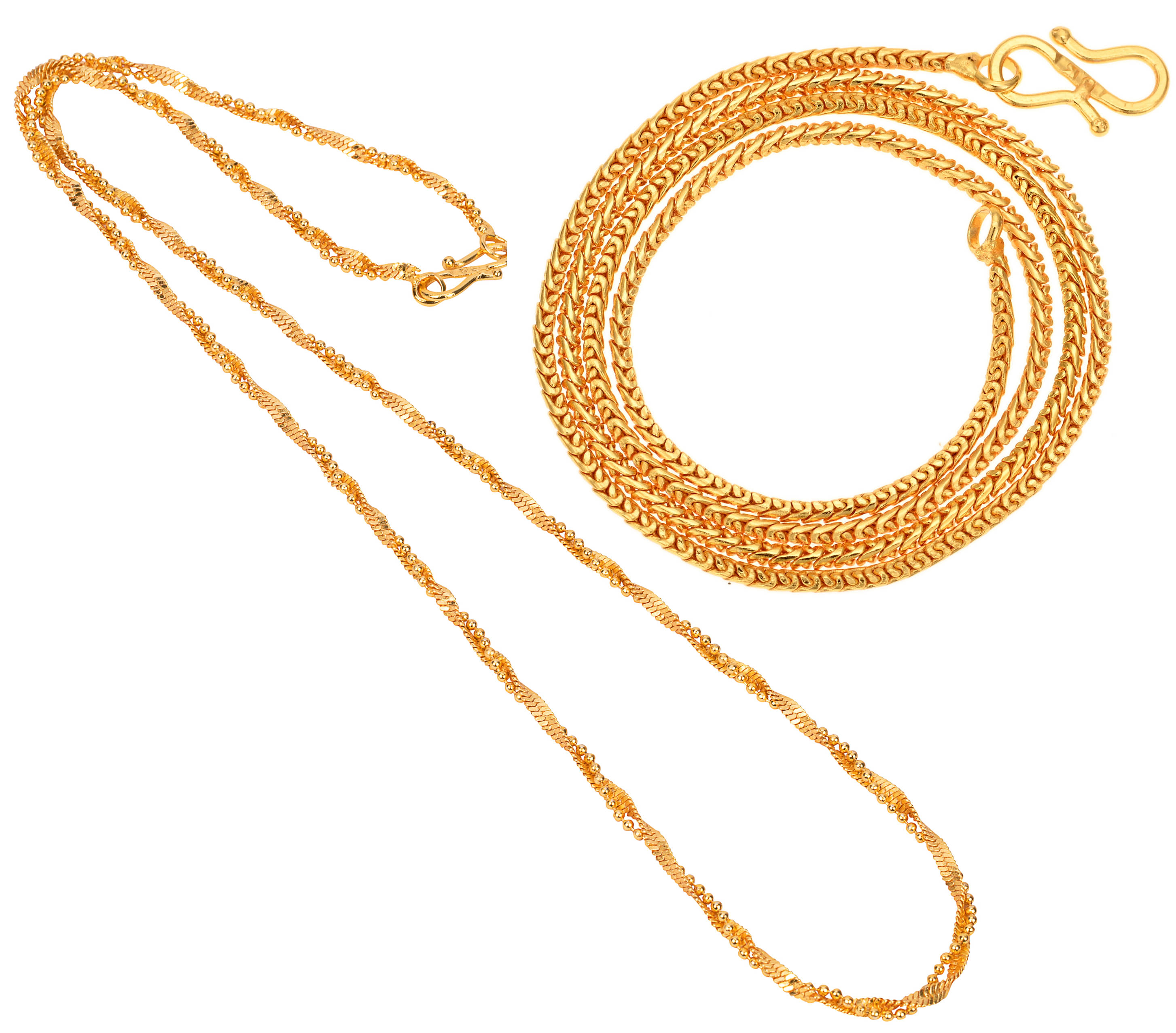 AanyaCentric Combo of 2 Gold Plated 22inches Long Fashion Chain AanyaCentric Combo of 2 Gold Plated 22inches Long Fashion Chain