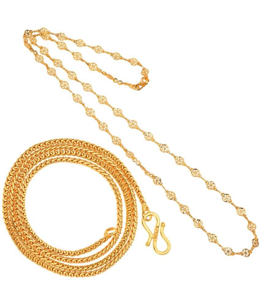 AanyaCentric Combo of 2 Gold Plated 22inches Long Fashion Chain AanyaCentric Combo of 2 Gold Plated 22inches Long Fashion Chain
