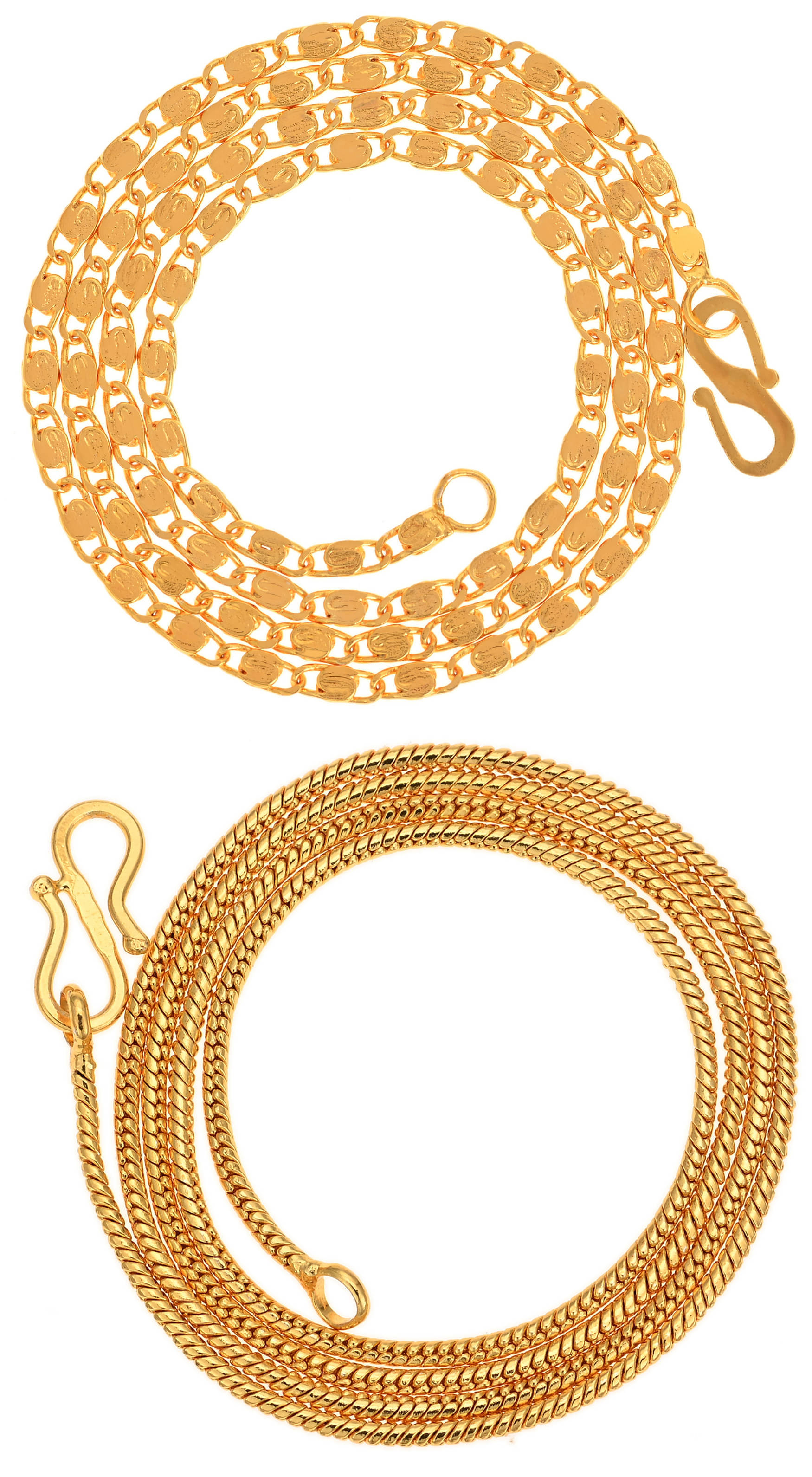 AanyaCentric Combo of 2 Gold Plated 22inches Long Fashion Chain AanyaCentric Combo of 2 Gold Plated 22inches Long Fashion Chain