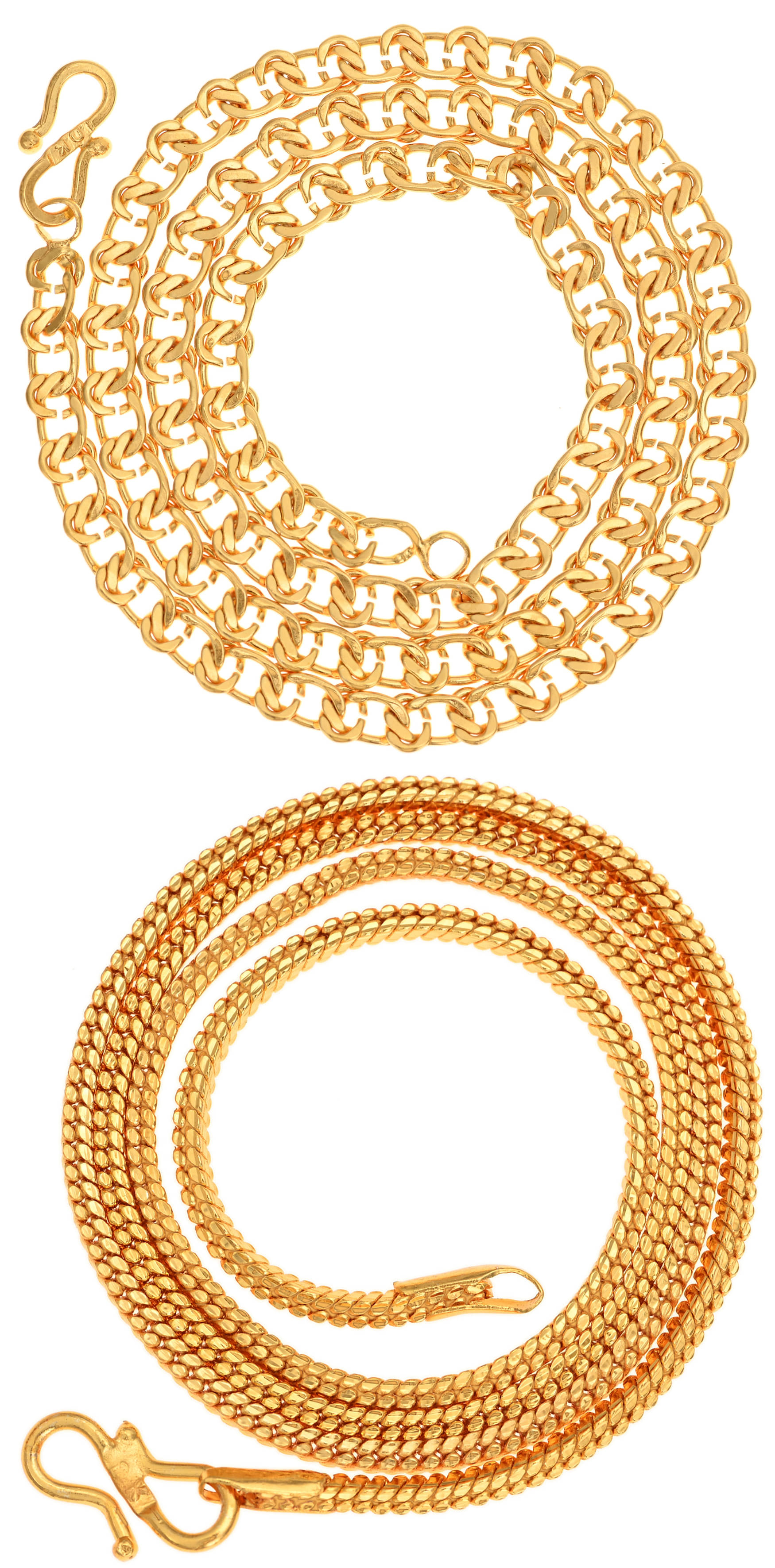 AanyaCentric Combo of 2 Gold Plated 22inches Long Fashion Chain AanyaCentric Combo of 2 Gold Plated 22inches Long Fashion Chain