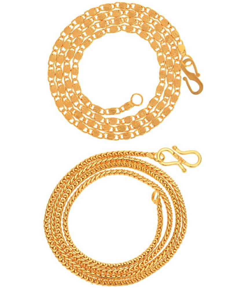AanyaCentric Combo of 2 Gold Plated 28inches Long Fashion Chain