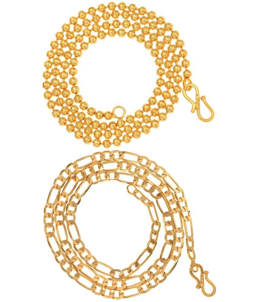 AanyaCentric Combo of 2 Gold Plated 22inches Long Fashion Chain AanyaCentric Combo of 2 Gold Plated 22inches Long Fashion Chain