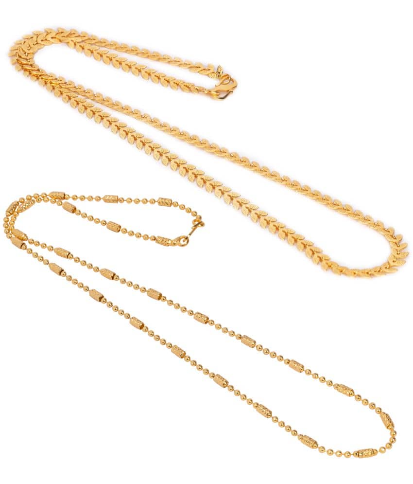 AanyaCentric Combo of 2 Gold Plated 28inches Long Fashion Chain