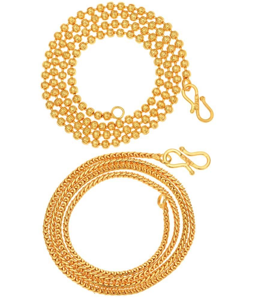 AanyaCentric Combo of 2 Gold Plated 28inches Long Fashion Chain