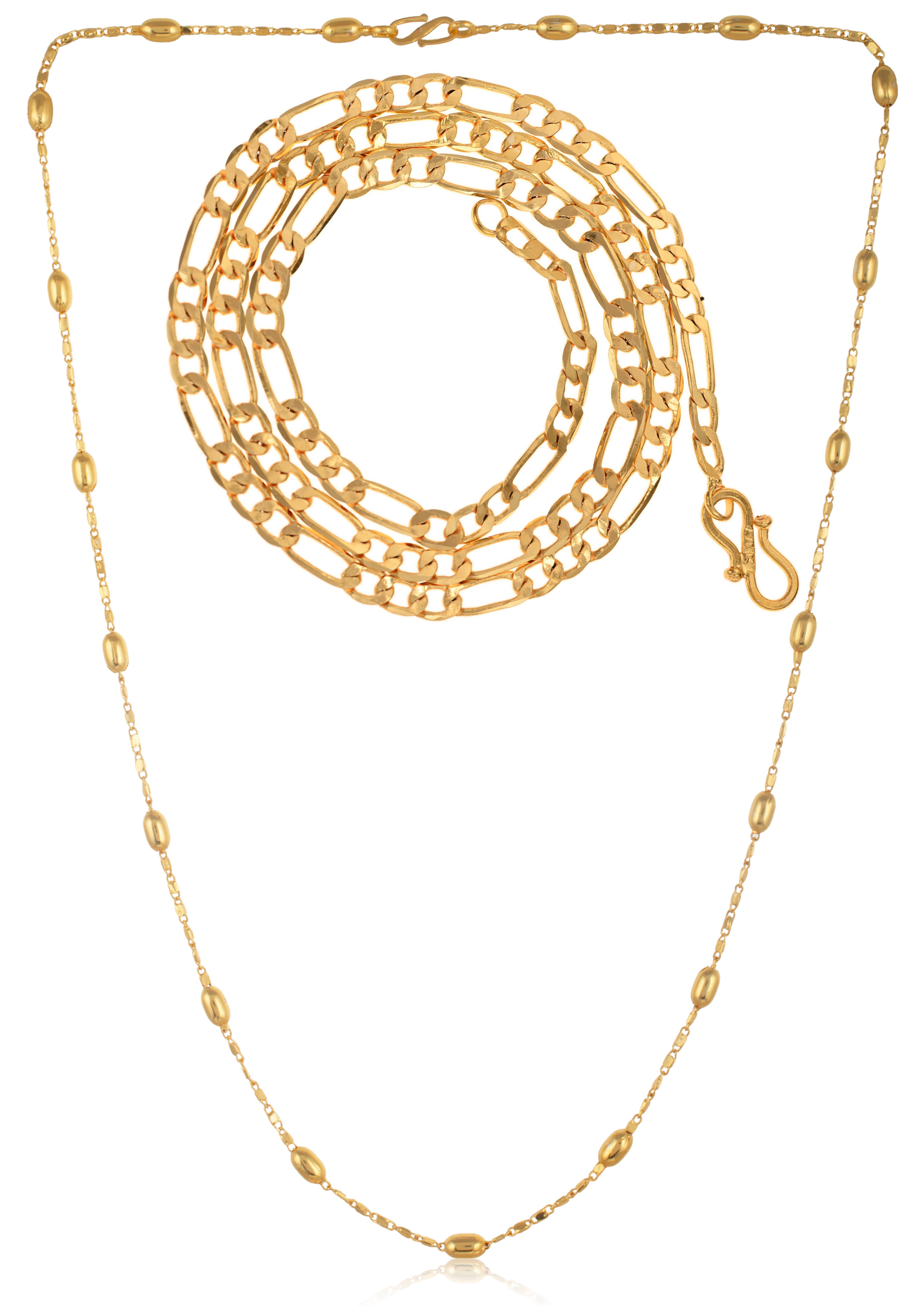AanyaCentric Combo of 2 Gold Plated 28inches Long Fashion Chain