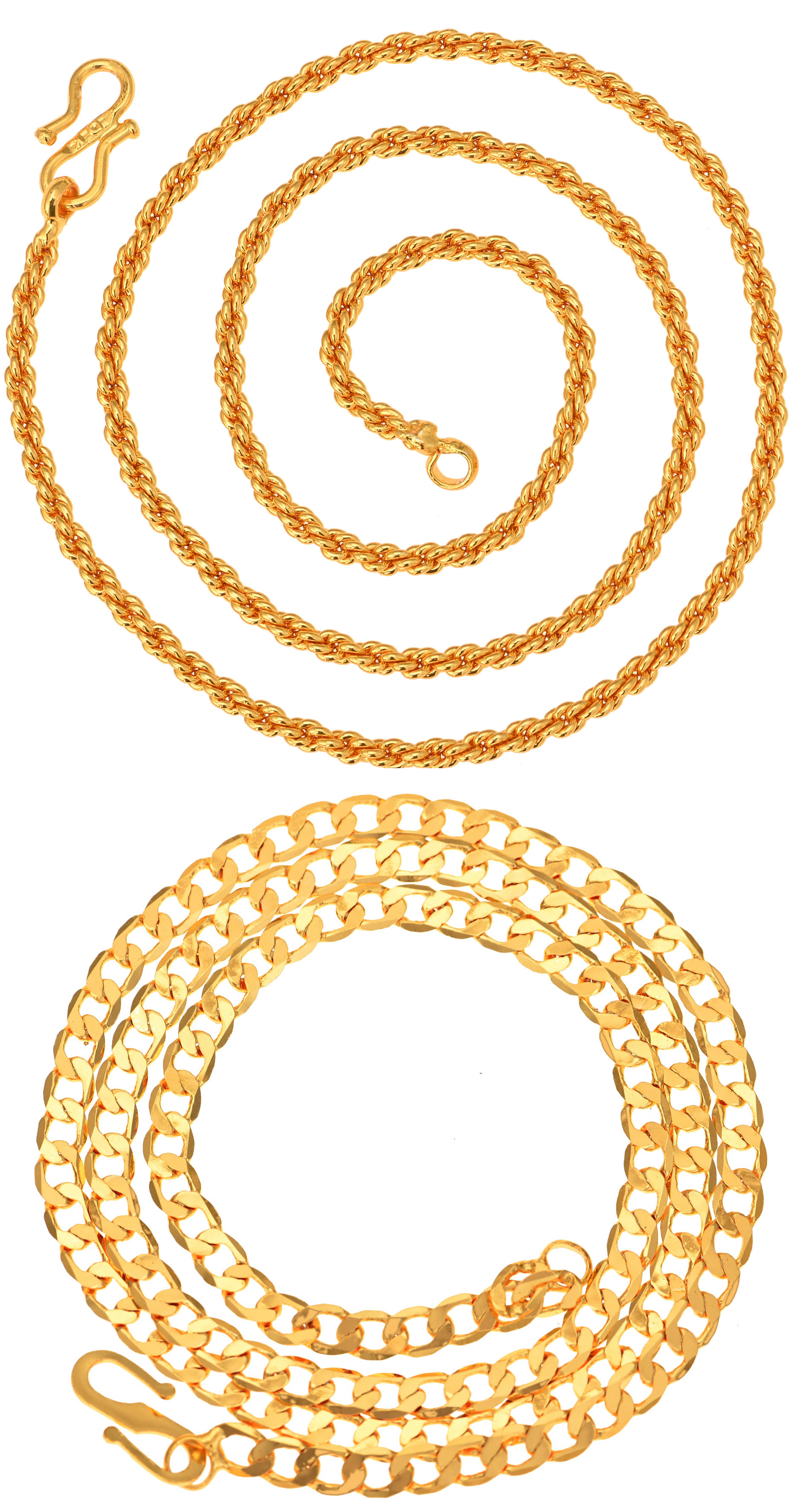 AanyaCentric Combo of 2 Gold Plated 22inches Long Fashion Chain AanyaCentric Combo of 2 Gold Plated 22inches Long Fashion Chain
