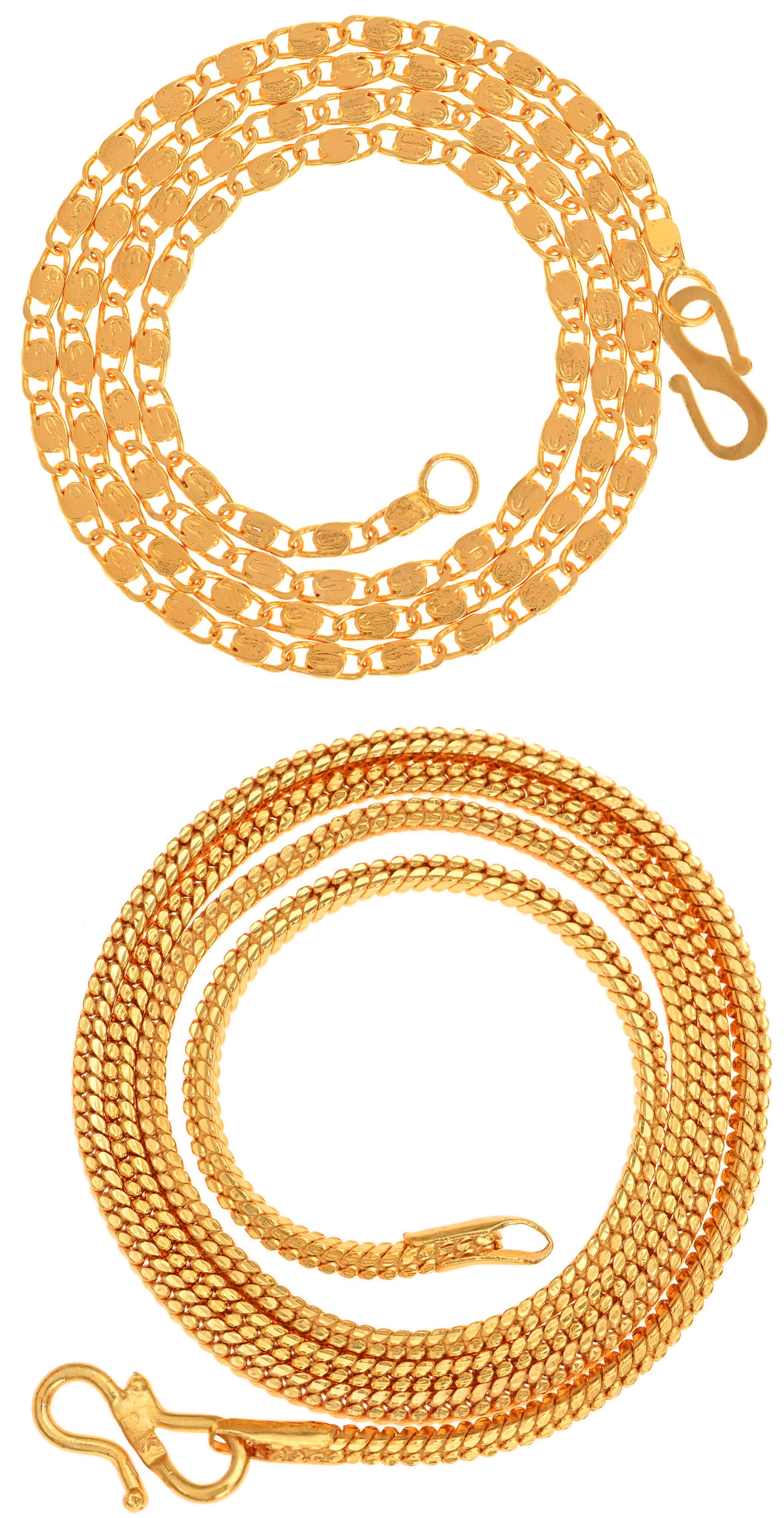 AanyaCentric Combo of 2 Gold Plated 22inches Long Fashion Chain     			AanyaCentric Combo of 2 Gold Plated 22inches Long Fashion Chain
