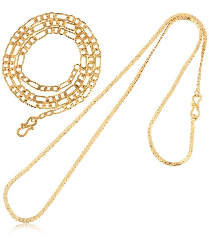     			AanyaCentric Combo of 2 Gold Plated 22inches Long Fashion Chain