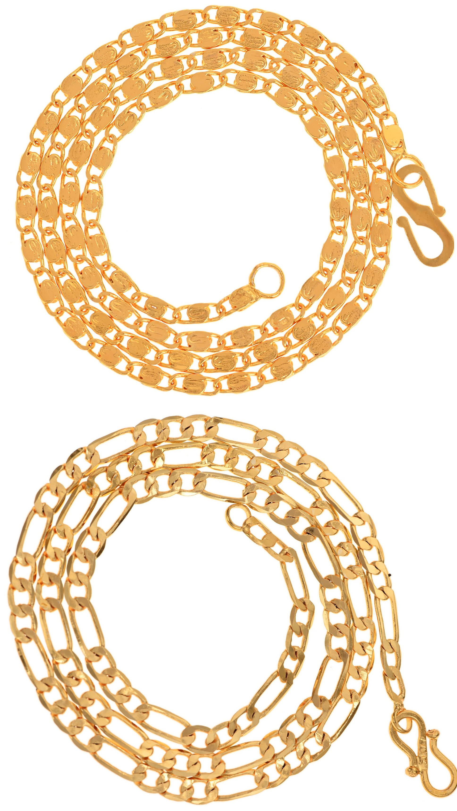 AanyaCentric Combo of 2 Gold Plated 22inches Long Fashion Chain AanyaCentric Combo of 2 Gold Plated 22inches Long Fashion Chain