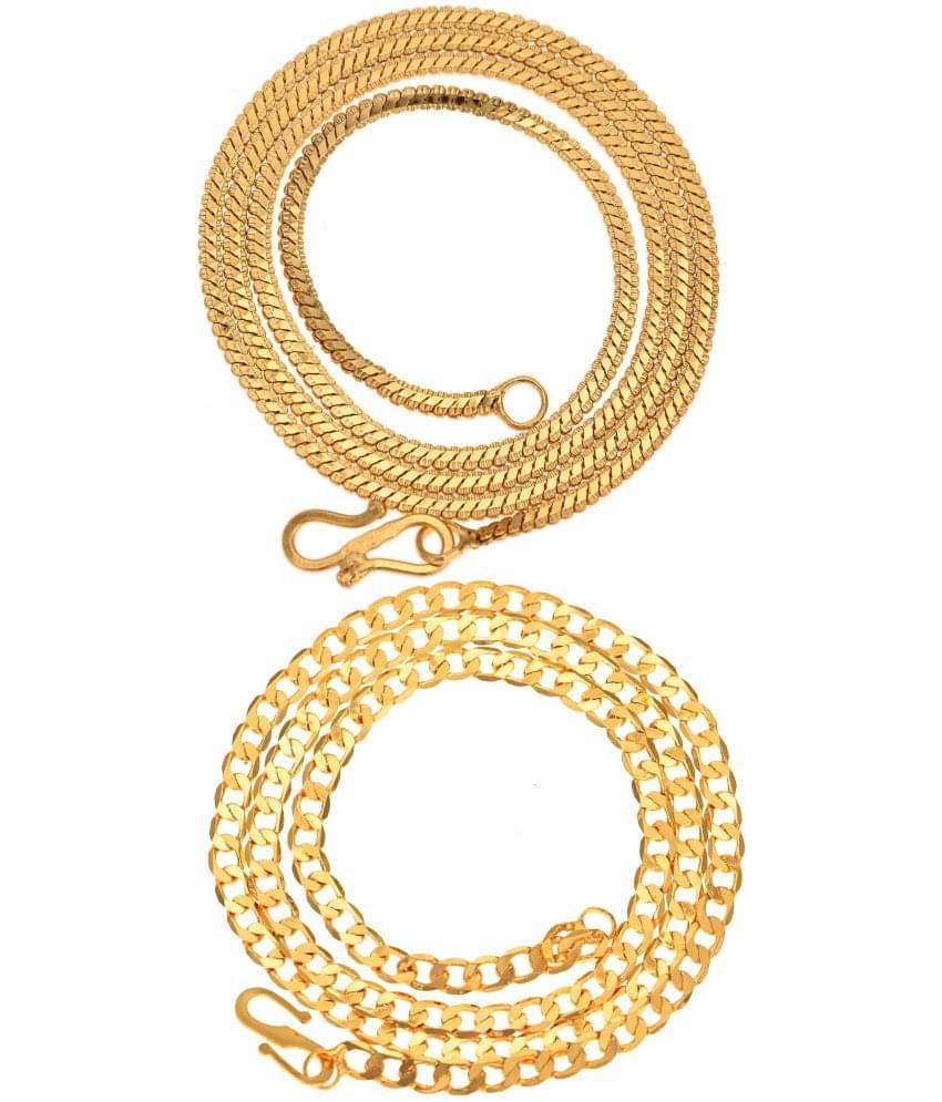 AanyaCentric Combo of 2 Gold Plated 22inches Long Fashion Chain AanyaCentric Combo of 2 Gold Plated 22inches Long Fashion Chain