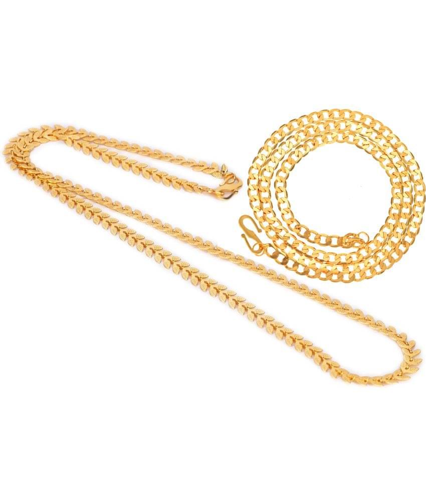 AanyaCentric Combo of 2 Gold Plated 22inches Long Fashion Chain AanyaCentric Combo of 2 Gold Plated 22inches Long Fashion Chain