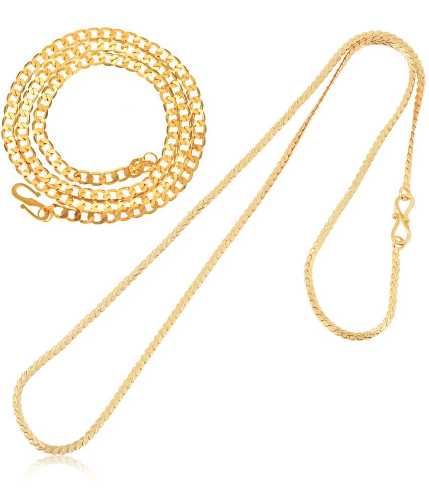 AanyaCentric Combo of 2 Gold Plated 28inches Long Fashion Chain