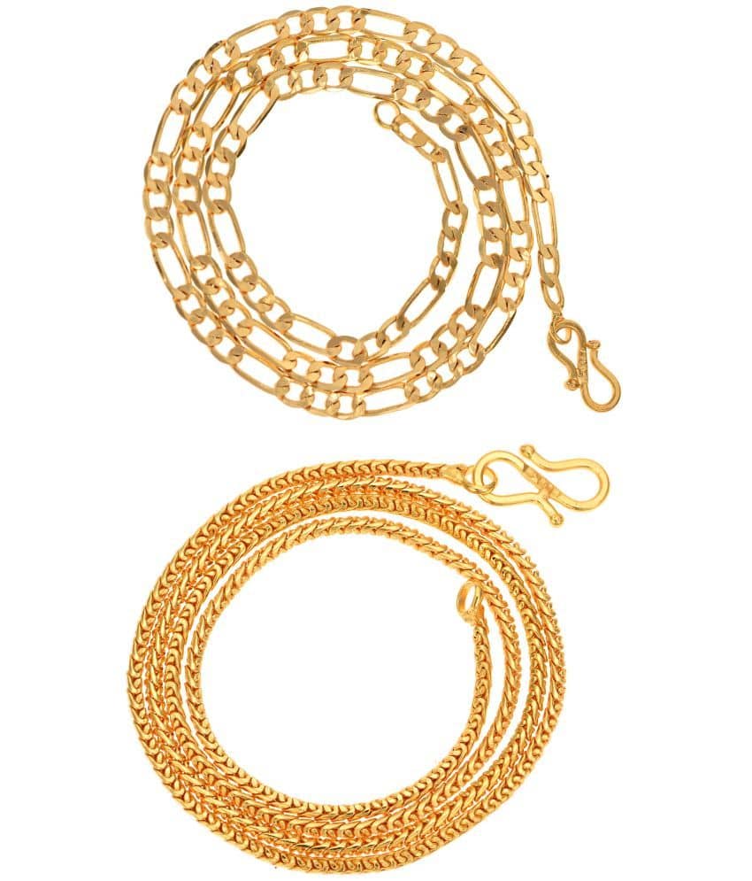 AanyaCentric Combo of 2 Gold Plated 28inches Long Fashion Chain