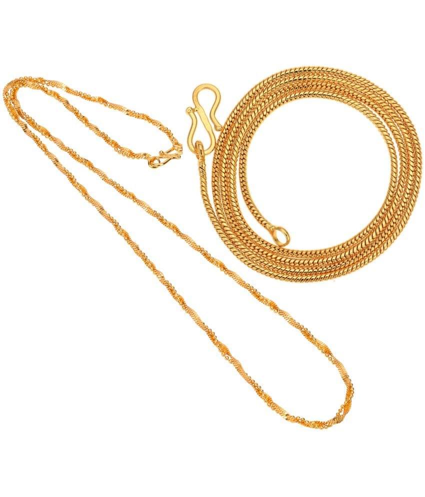 AanyaCentric Combo of 2 Gold Plated 22inches Long Fashion Chain AanyaCentric Combo of 2 Gold Plated 22inches Long Fashion Chain