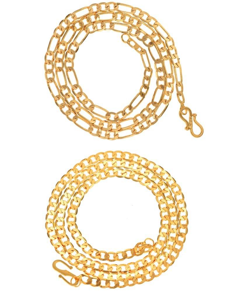 AanyaCentric Combo of 2 Gold Plated 22inches Long Fashion Chain AanyaCentric Combo of 2 Gold Plated 22inches Long Fashion Chain