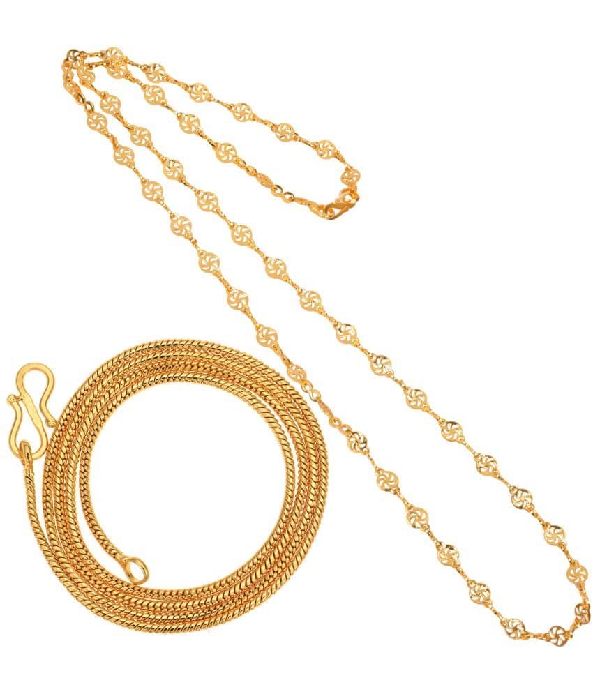 AanyaCentric Combo of 2 Gold Plated 28inches Long Fashion Chain