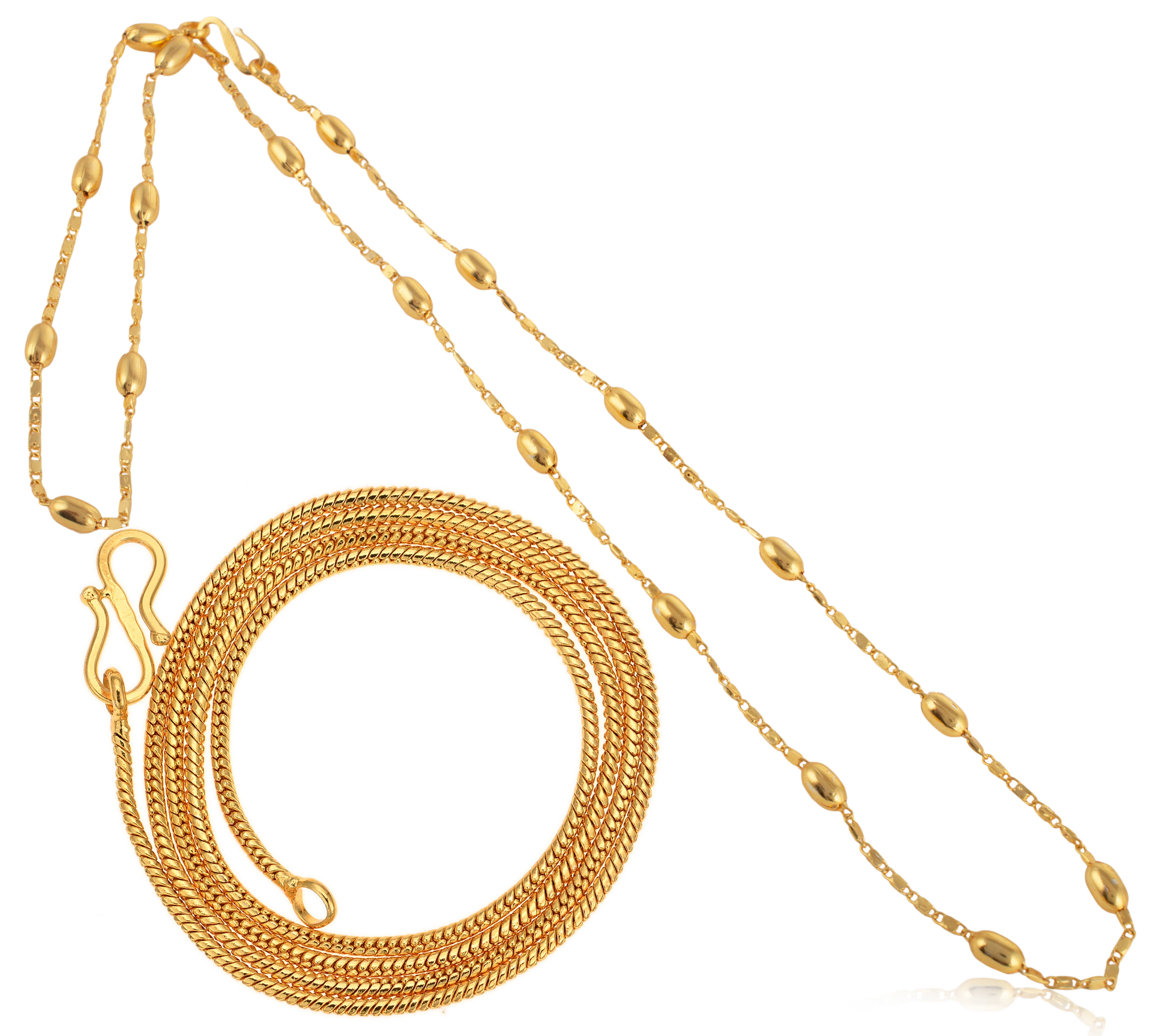 AanyaCentric Combo of 2 Gold Plated 28inches Long Fashion Chain